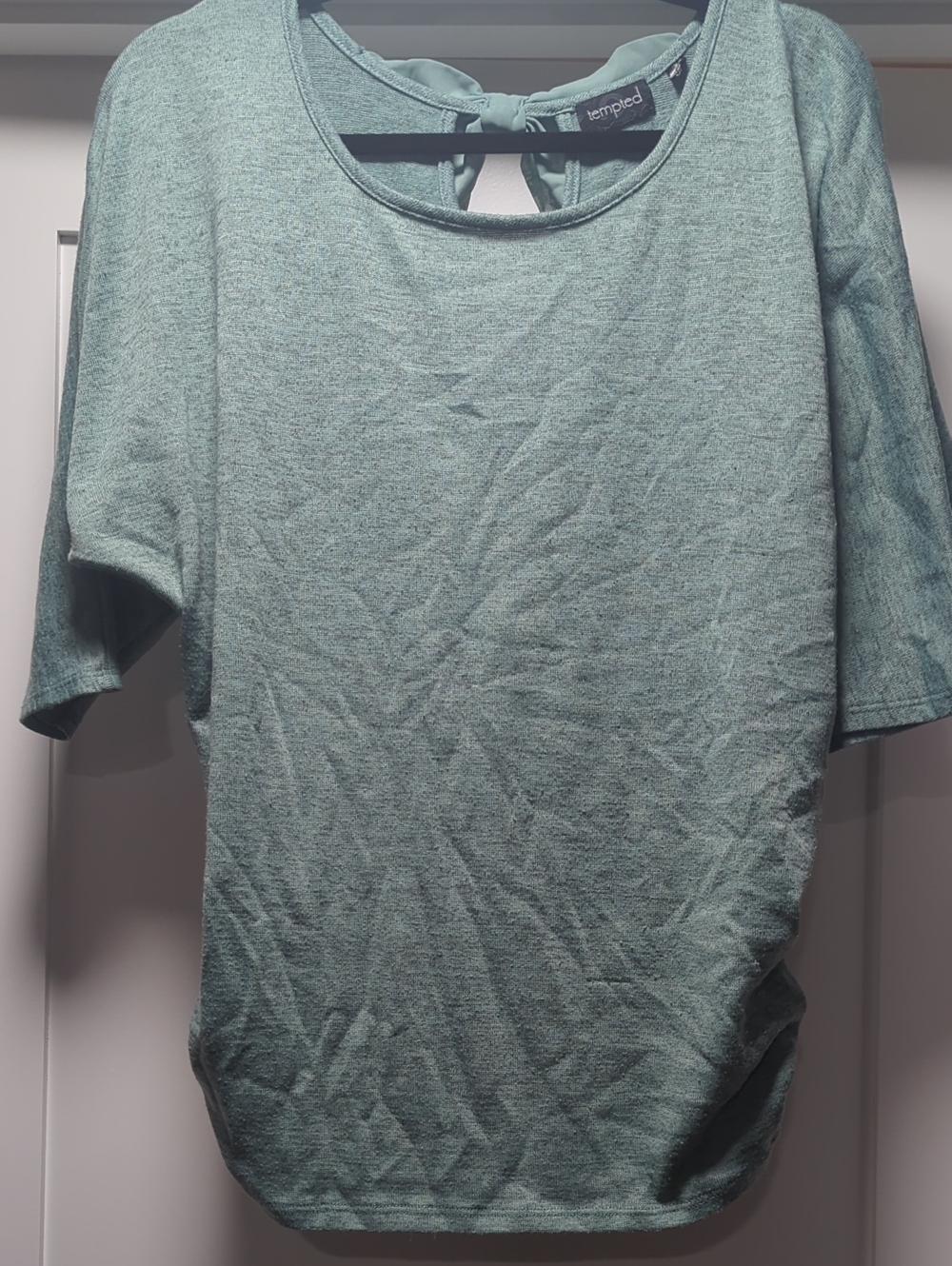 Tempted Light Mint Green Short Sleeve Pullover With Ruched Sides